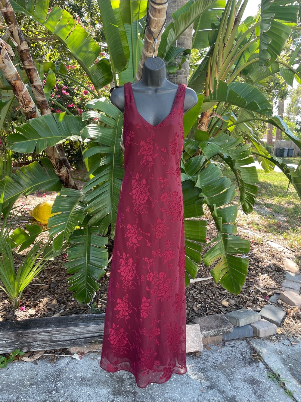 Patra floral burnout, Jacard bias cut dress